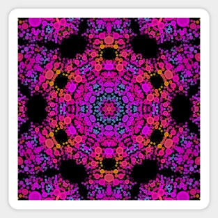 Dot Mandala Flower Pink Blue and Orange Sticker